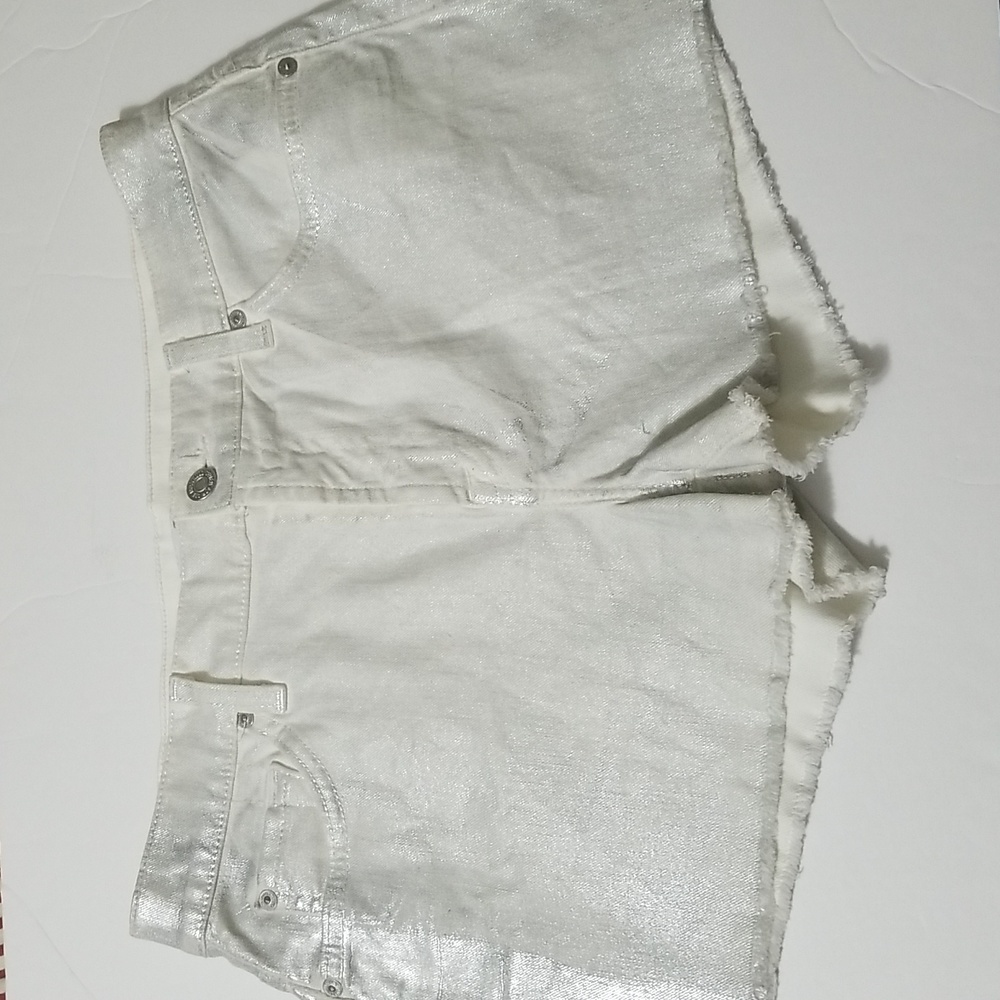 🔥7 For All Mankind Metallic shorts sz 30 - Picture 8 of 12